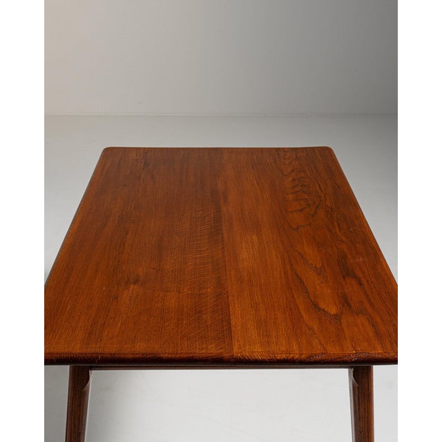 1960-1969 France Rich Walnut Brown Tapered-Leg Walnut Console For Sale - Image 11 of 11