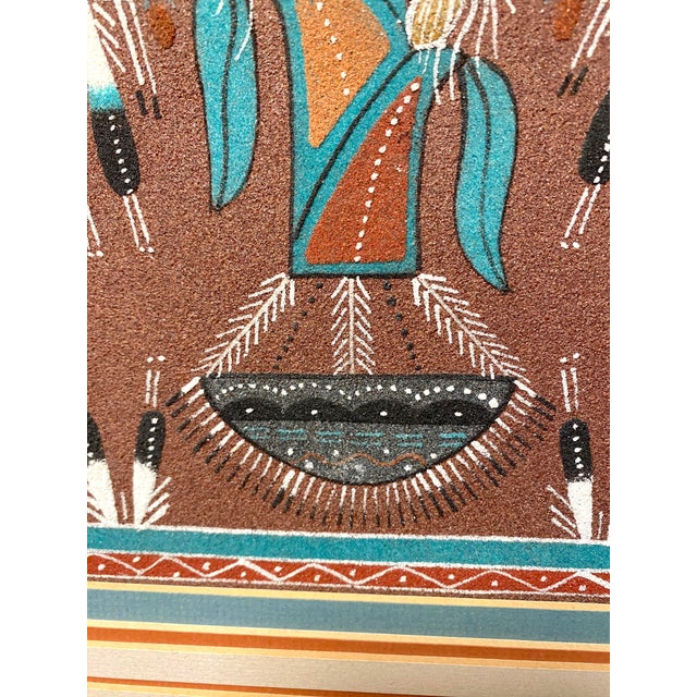 This is a really beautiful, authentic Navajo sandpainting by the respected Diné artist Rosabelle Ben, who works out of the...