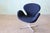 1960s Navy Blue Swan Chair Arne Jacobsen for Fritz Hansen Danish Modern Swivel & Rock For Sale - Image 10 of 12