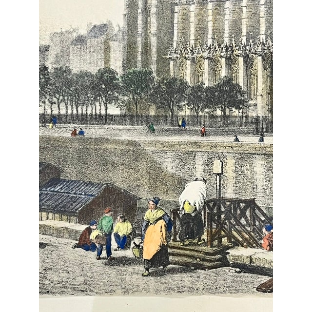 Vintage Framed French Notre Dame Architectural Print For Sale - Image 12 of 13
