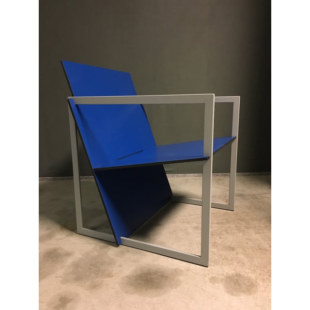 Blue Vintage Spectro Lounge Chairs by Hank Kwint for Lourens Fisher, 1990s, Set of 3 For Sale - Image 8 of 13