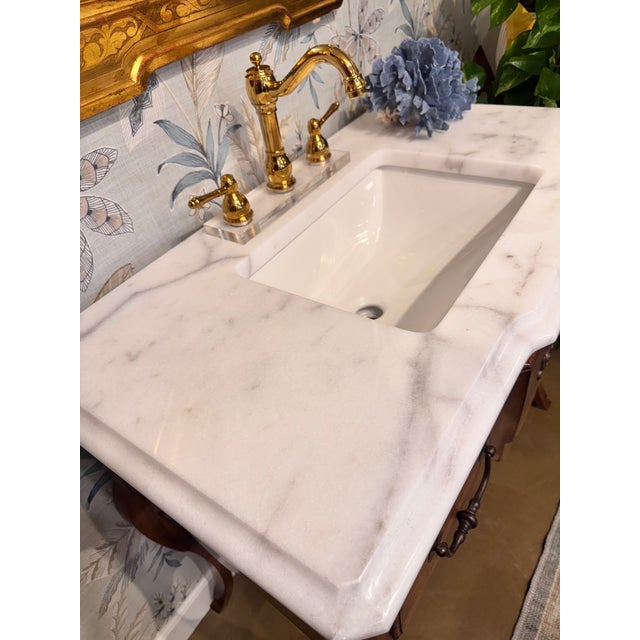 French 19th Century French Walnut Bath Vanity For Sale - Image 3 of 15
