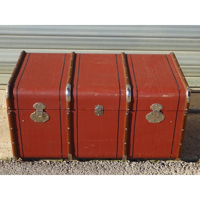 Wood Vintage Cabin Trunk, 1930s For Sale - Image 7 of 18