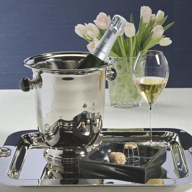 2020s Duval Brass Champagne Bucket with Black Stone For Sale - Image 5 of 7