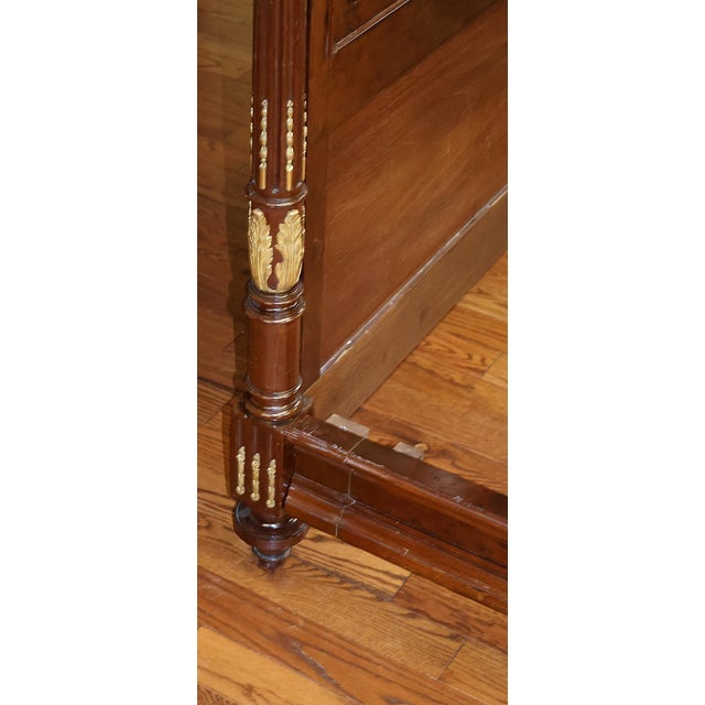 19th Century Bronze Mounted French Plum Pudding Acajou Mahogany Full Size Bed For Sale - Image 10 of 10