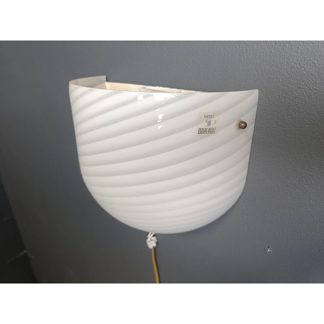 Murano Swirl Glass Sconce from VM-Vetri, Italy, 1970s For Sale - Image 6 of 15