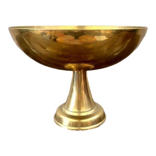 Mid-Century Brass Pedestal Bowl For Sale