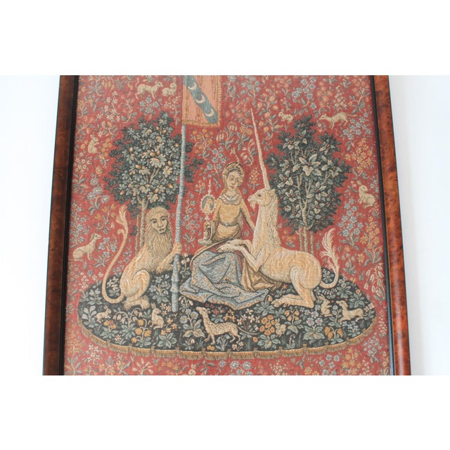 Figurative Vintage Framed Reproduction of "The Lady With the Unicorn" Tapestry For Sale - Image 3 of 10