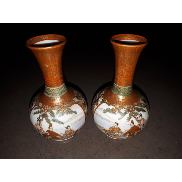 Ceramic Kutani Porcelain Miniature Vases, Japan, Set of 2 For Sale - Image 7 of 10