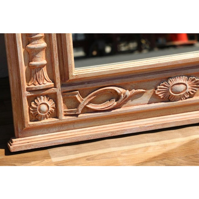 Vintage Italian Neoclassical Hand-Carved Wood Trumeau Wall Mirror, 1950s For Sale - Image 12 of 18