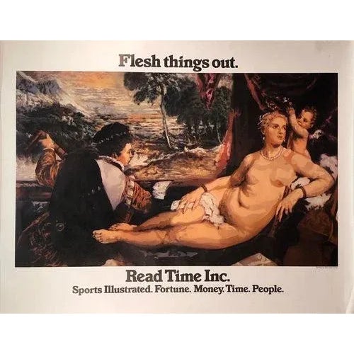 Contemporary 1977 John Clem Clarke 'Flesh Things Out' Contemporary Neutral USA Offset Lithograph For Sale - Image 3 of 3