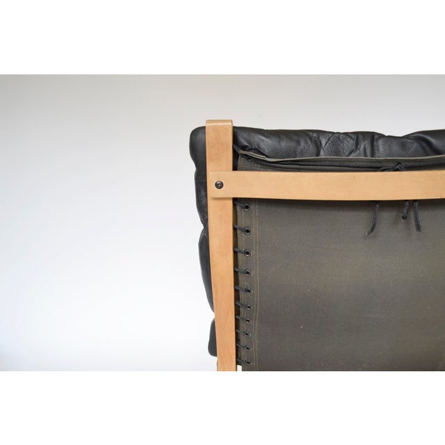 Black Pair of Vintage Siesta Low Back Lounge Chairs by Ingmar Relling in Black Leather For Sale - Image 8 of 10