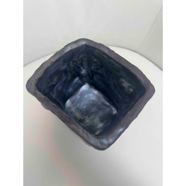 Early 21st Century French Raku Visages Faces Vase by Virginie Hastoy For Sale - Image 5 of 6