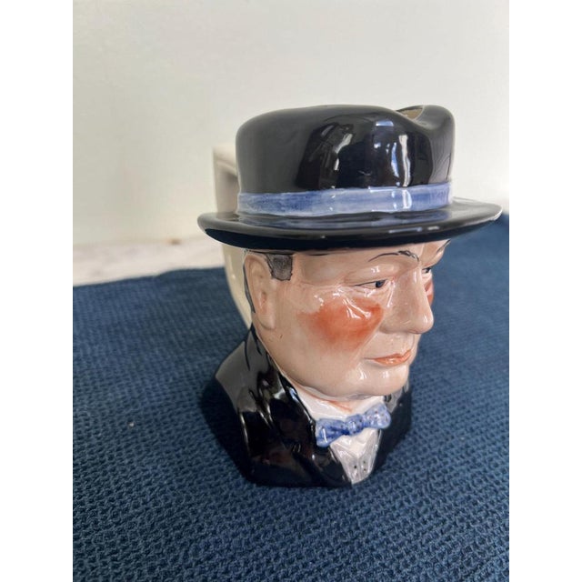 Woods of Burslem Sir Winston Churchill Hand Painted Staffordshire Toby Jug For Sale - Image 6 of 6