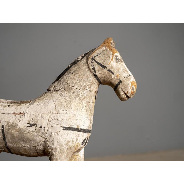 Wood Antique Early 20th Century Wooden Horse Toy on Wheels, 1920s For Sale - Image 7 of 10