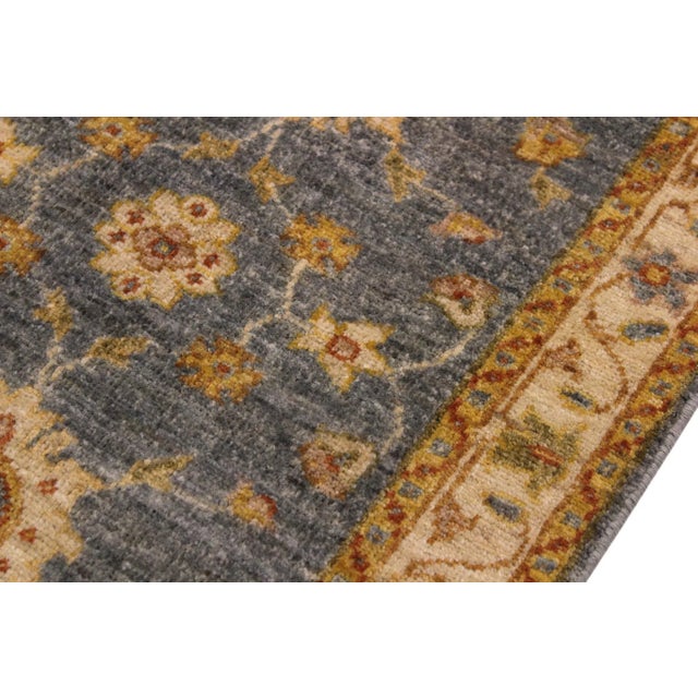 1990s Oriental Ziegler Grey Red Hand-Knotted Wool Rug - 2'0'' X 2'11'' For Sale - Image 4 of 8