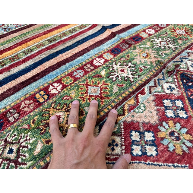 Burgundy Super Kazak Hand-Knotted Wool Rug - 7'8" X 5'7" For Sale - Image 8 of 14