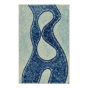 1960s Figurative in Blue Collagraph Ny Artist Myril Adler