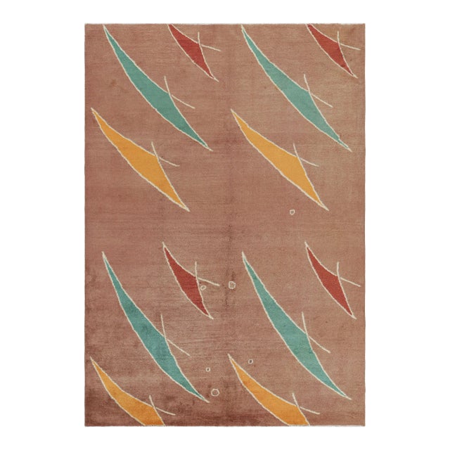 Vintage Zeki Müren Rug in Pink With Multicolor Geometric Patterns | Rug & Kilim For Sale