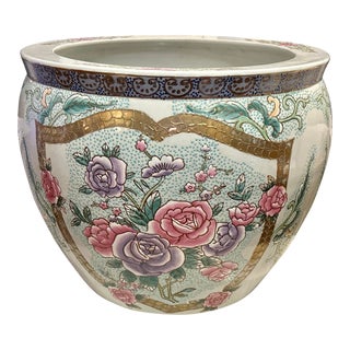 Vintage Hand Painted Chinese Planter For Sale