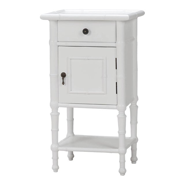 English Country White Painted End Table For Sale
