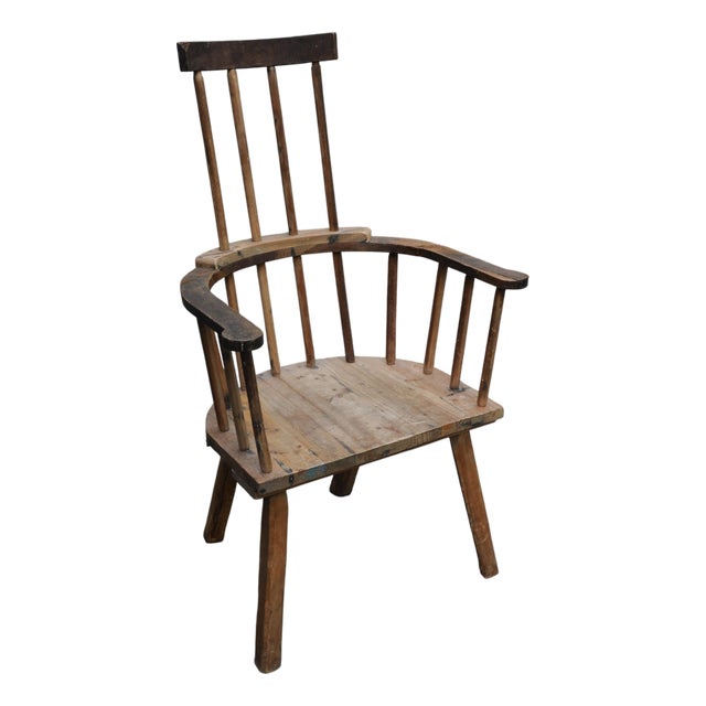 Antique Primitive Hand-Crafted Welsh Stick Chair For Sale
