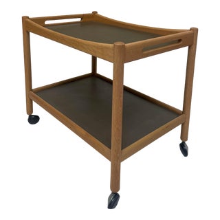 1950s Hans Wegner Oak Serving Cart Model NR 45 for PP Mobler Denmark For Sale