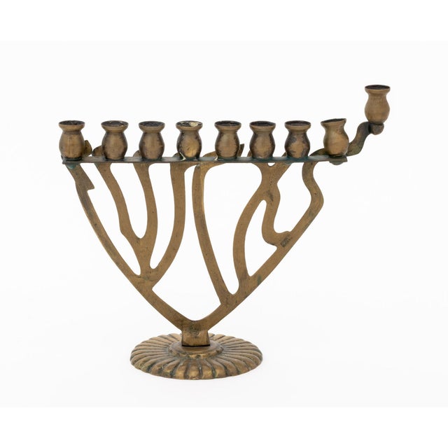 Collection of Three Judaica Brass Candelabra For Sale In New York - Image 6 of 18
