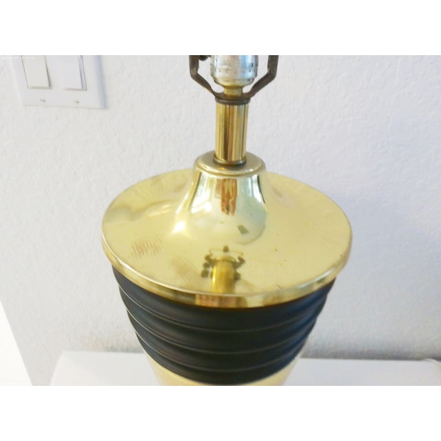 1980s 1980s French Atomic Design Black & Gold Lamp For Sale - Image 5 of 7