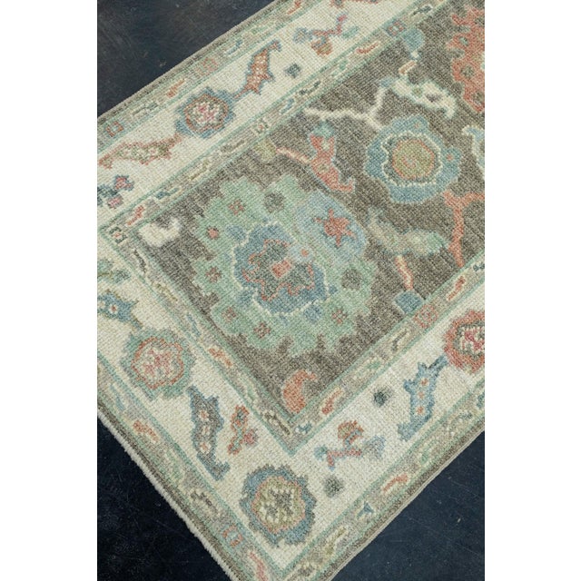 Blue Turkish Oushak Runner Rug 2'9" x 8'2" #17501 For Sale - Image 8 of 8