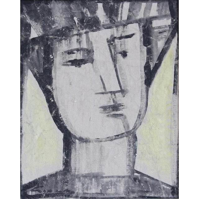 Black Hidden Portraits III, 1980s, Acrylic on Canvas, Framed For Sale - Image 8 of 10