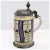 Ceramic German Pewter Mounted Faience Pottery Tankard For Sale - Image 7 of 9