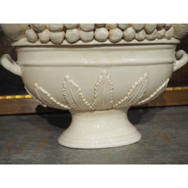 Late 20th Century A Pair of Italian 2-Piece Creamware Fruit Bowls For Sale - Image 5 of 17