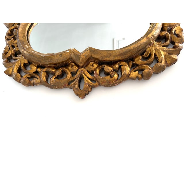 Mid Century Quatrefoil Florentine Mirror For Sale In Houston - Image 6 of 17