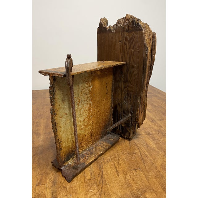 Vintage Mid-Century Modern Steel Beam and Driftwood Sculpture - Circa 1950’s For Sale - Image 14 of 18