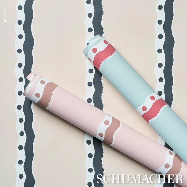 Not Yet Made - Made To Order SAMPLE - Schumacher Rousseau Stripe Wallpaper In Cocoa & Blush For Sale - Image 5 of 5