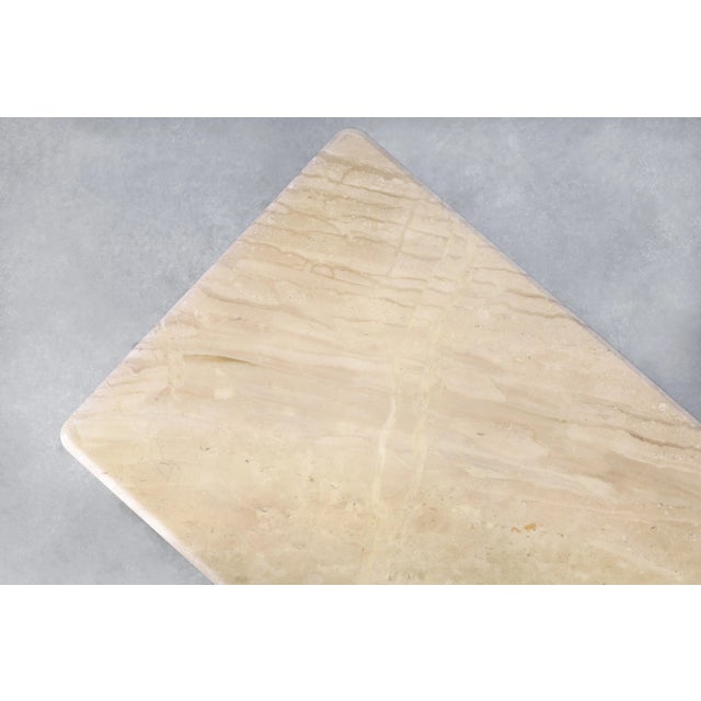 1980s Vintage Italian Marble Coffee TableVintage Italian Modern Travertine Coffee Table, 1980s For Sale - Image 9 of 10
