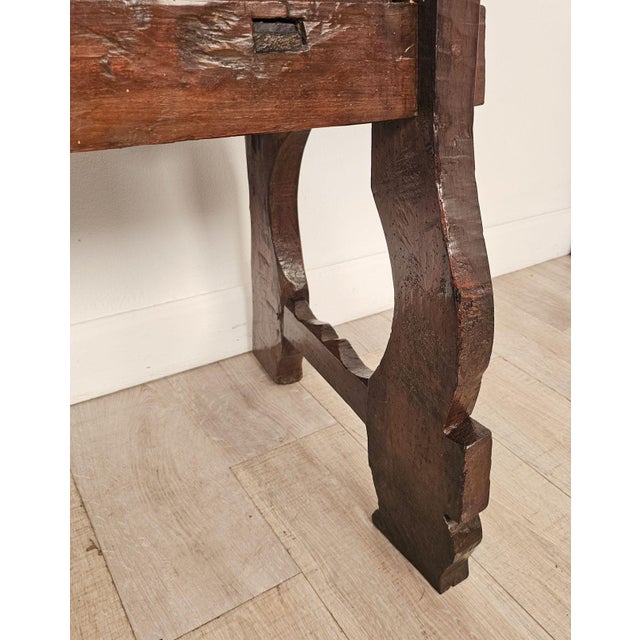 Chestnut Trestle/Library Table, Italy or Spain Circa 1720 For Sale - Image 12 of 13