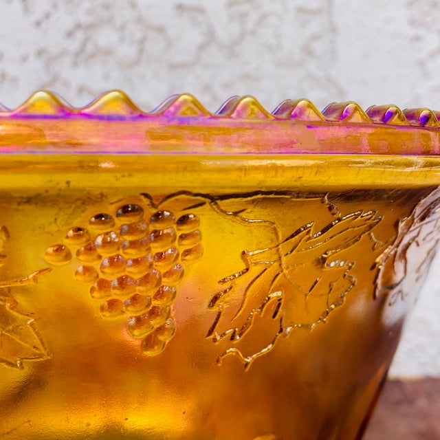 Mid Century Carnival Glass Punch Bowl Set- 25 Pieces For Sale - Image 9 of 12