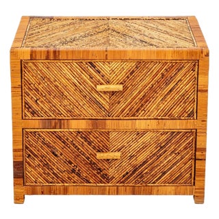 Gabriella Crespi Style Pencil Reed Nightstand For Sale