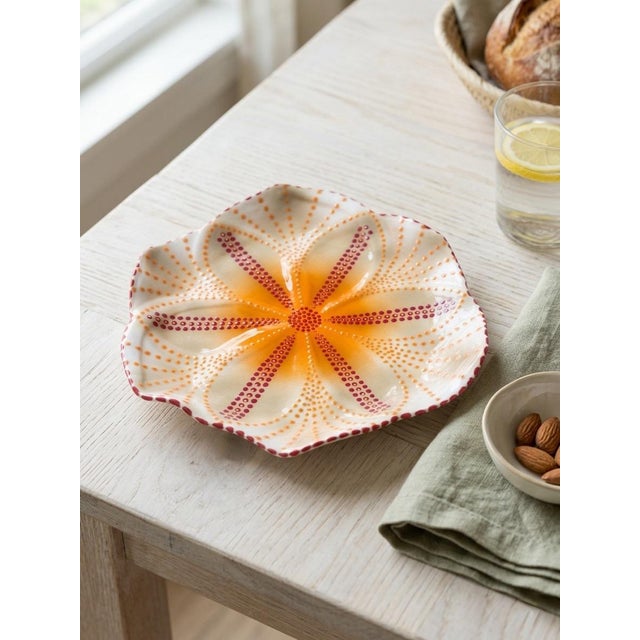 Hand-Painted South African Ceramic Sea Urchin Platter For Sale - Image 11 of 12
