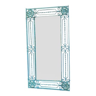 Antique Wrought Iron Gate Mirror – Repurposed Architectural Salvage For Sale