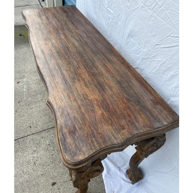 1980s Old World Mexican Hacienda Collection: Console Table With Monumental Mirror & Decorative Corbels, 5 Pieces For Sale - Image 9 of 18