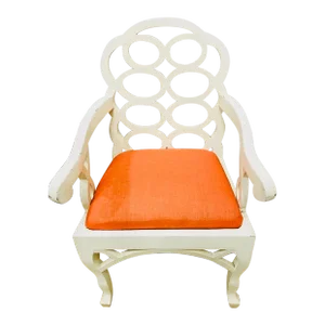 1960s Frances Elkins Style Wood Arm Chair