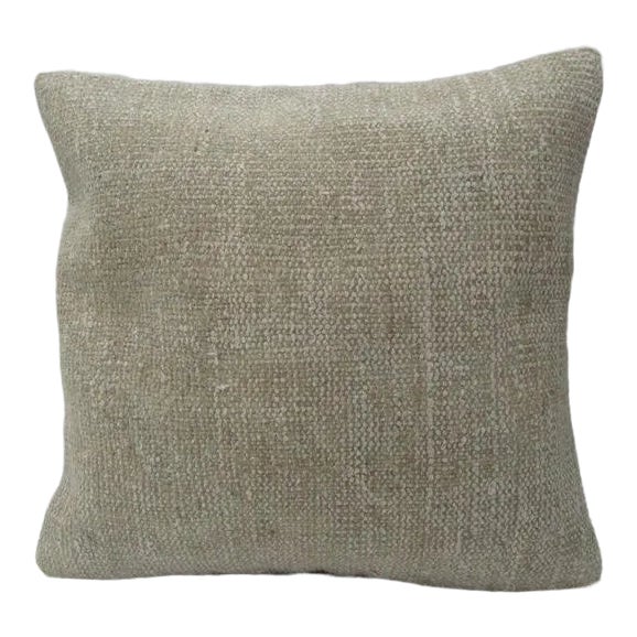 Turkish Plain Beige Handmade Decorative Pillow For Sale