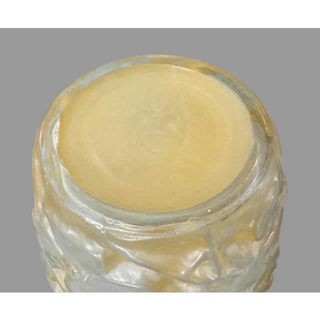 Phoenix Glass Vintage Antique Phoenix Consolidated Floral Embossed Art Glass 10.5" Vase For Sale - Image 4 of 6