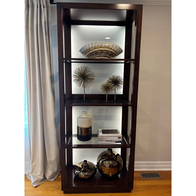 Modern Thomasville Cherry Wood Bookcases Set of Two, Attributed For Sale - Image 3 of 5