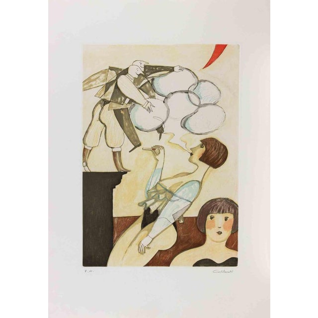 Etching on paper realized by Alberto Gallerati. Artist proof. Hand signed in pencil. Excellent condition. This piece is...