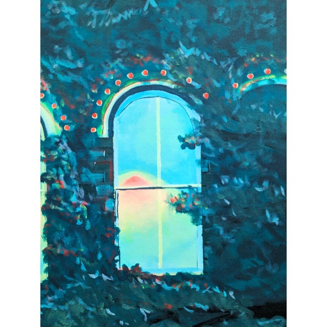 Green Nathan Sing "Walk By the River" Red and Blue Contemporary Abstract Landscape Painting, 2023 For Sale - Image 8 of 10