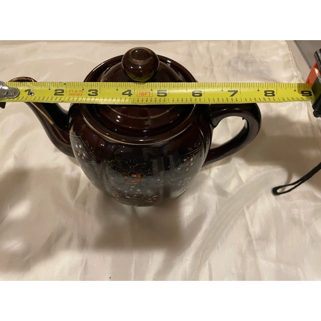 Vintage Brown Betty Redware Tea Pot, Made in Japan For Sale - Image 11 of 12